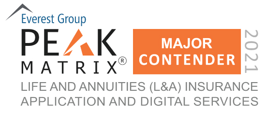 L&A Insurance Application And Digital Services 2021 PEAK Matrix Award Logo Major Contender 0