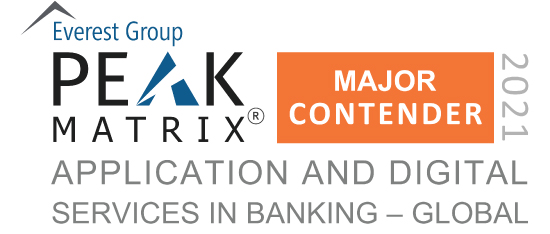 Application And DIgital Services In Banking 2021 Global PEAK Matrix Award Logo Major Contender